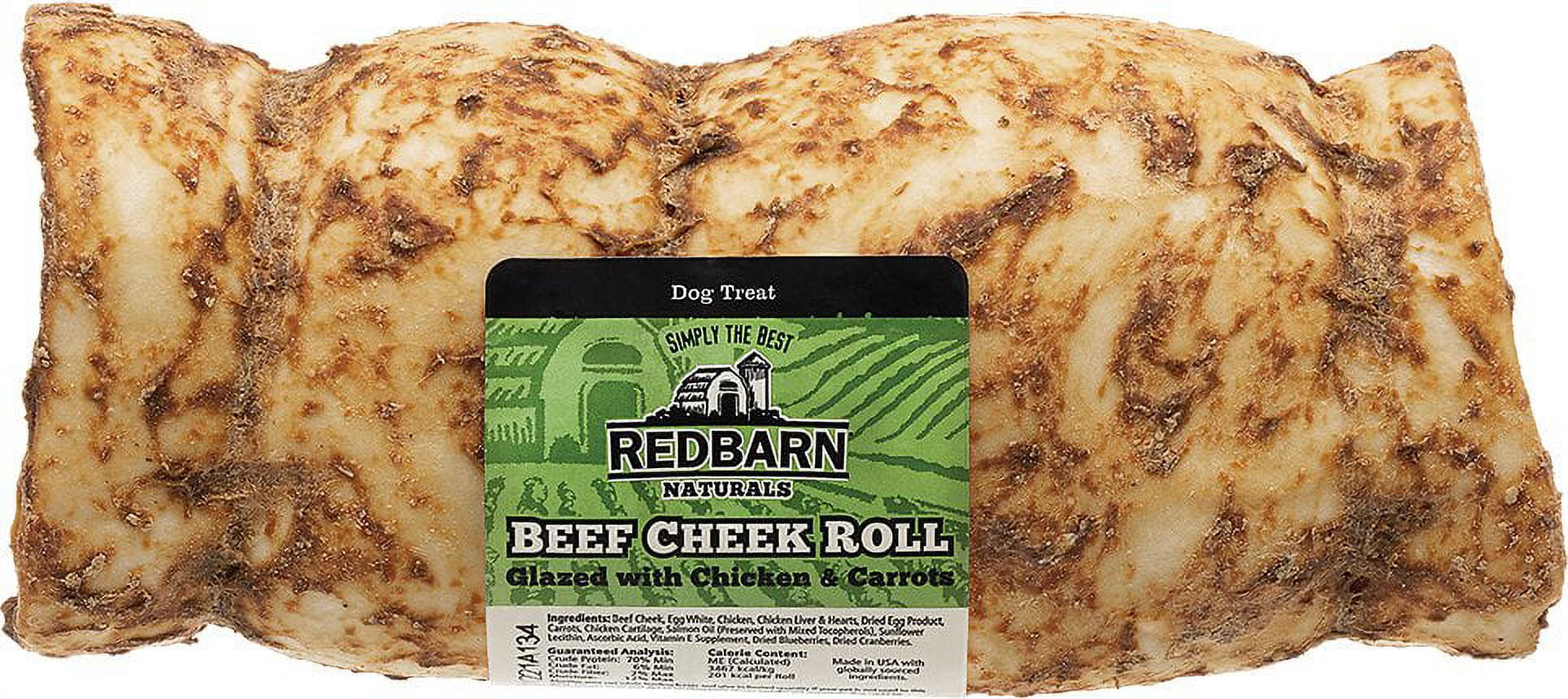 Redbarn AllNatural Glazed Beef Cheek Roll Dog Chew, Large 9"11", 1