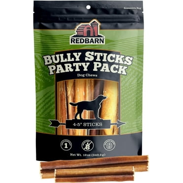 Redbarn All Natural 4-5” Bully Sticks for Small & Medium Dogs - Healthy Long Lasting Chews Variety Party Pack - 100% Beef Single Ingredient Low Odor Rawhide Free Dental Treats - 12oz Bag