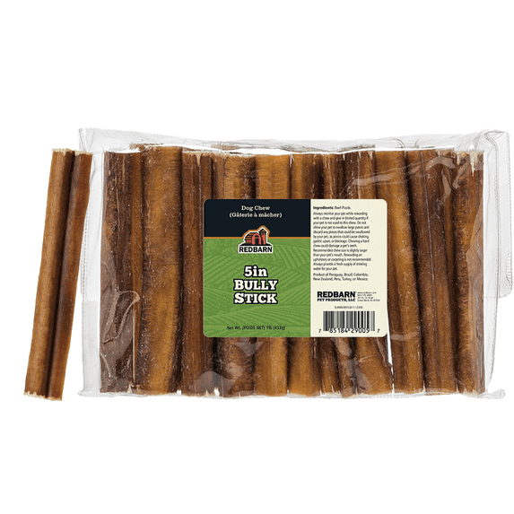 Redbarn Naturals 5" Bully Stick Dog Treat, 1 Lb