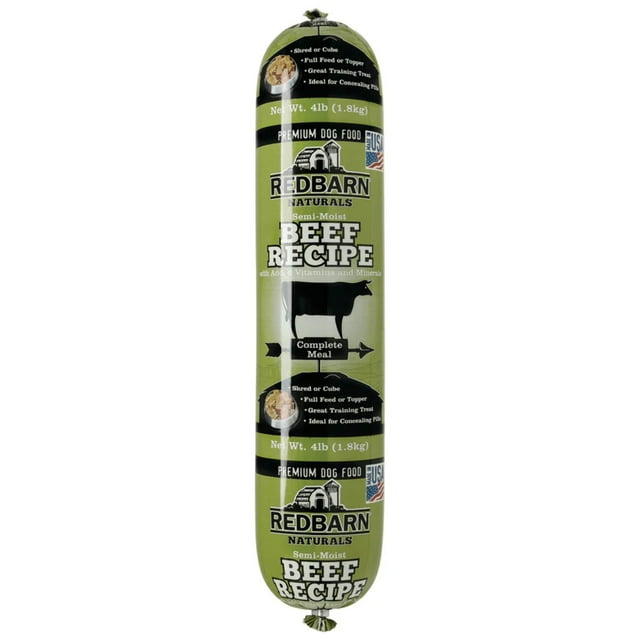 Redbarn Premium Beef Recipe Rolled Dog Food, SemiMoist, High Protein
