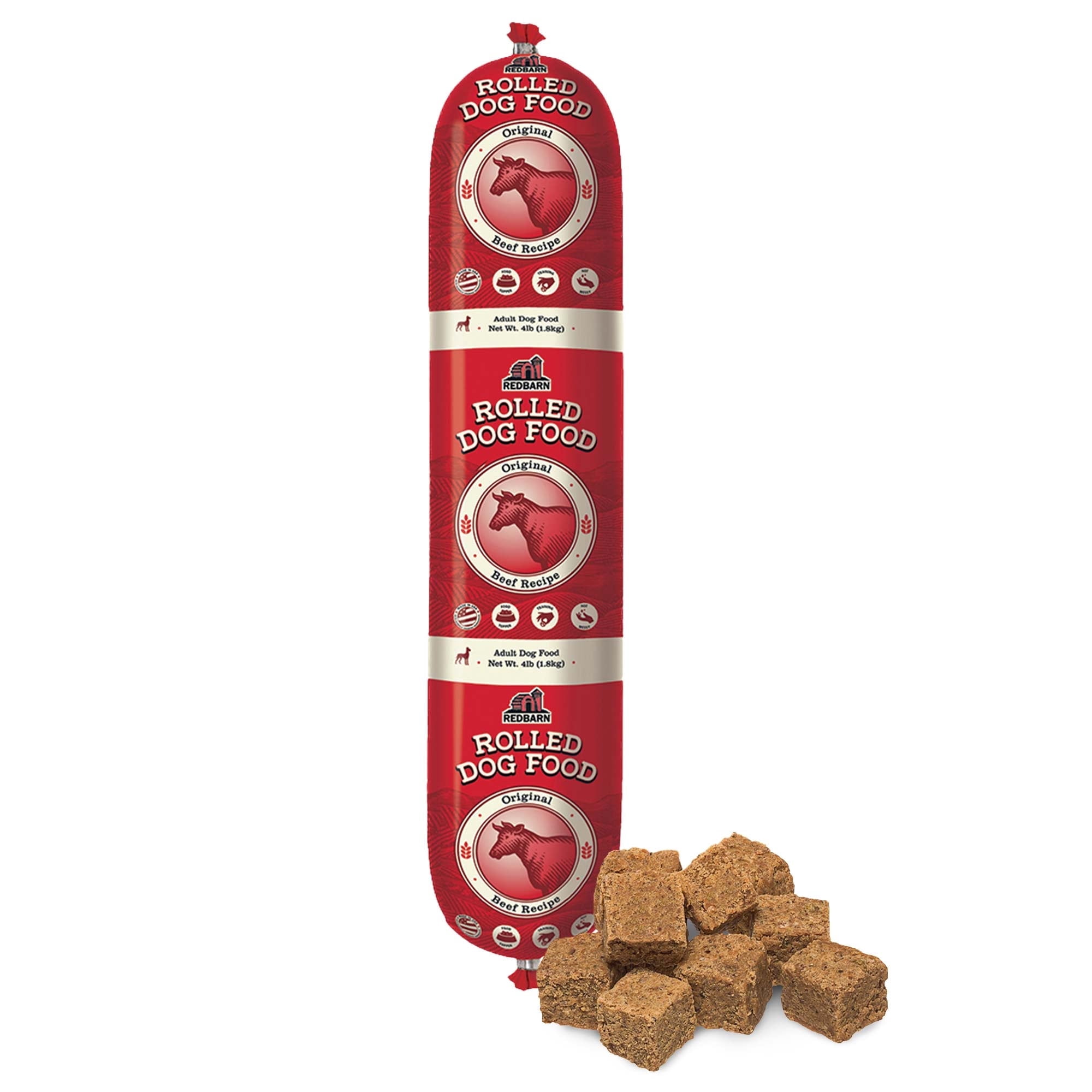 Redbarn, Premium Rolled Dog Food, 4 lb, Semi-Moist Beef Recipe