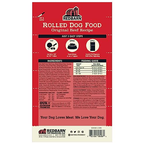 Redbarn Premium Rolled Dog Food, SemiMoist, Beef Recipe High Protein