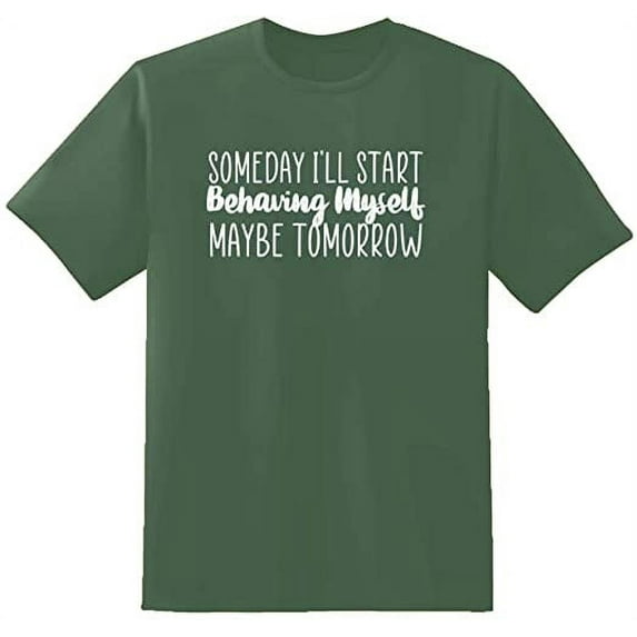 Redbarn Someday I Will Start Behaving Myself Maybe Tomorrow Funny Sarcastic Gift Mens Graphic T Shirts