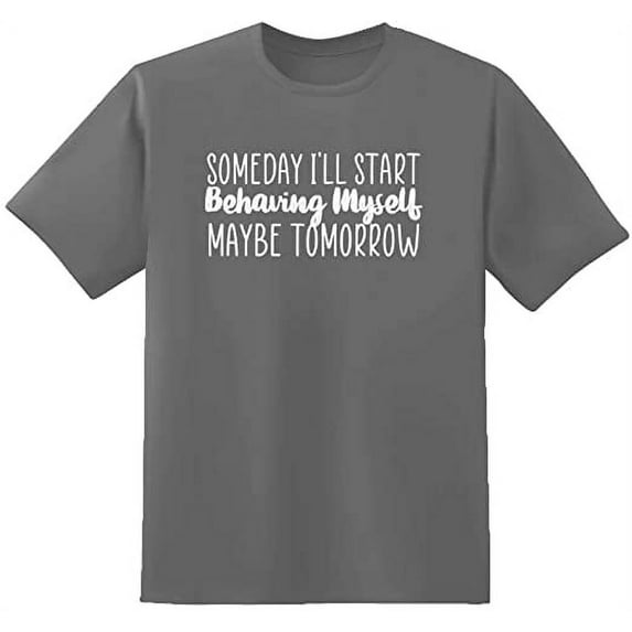 Redbarn Someday I Will Start Behaving Myself Maybe Tomorrow Funny Sarcastic Gift Mens Graphic T Shirts