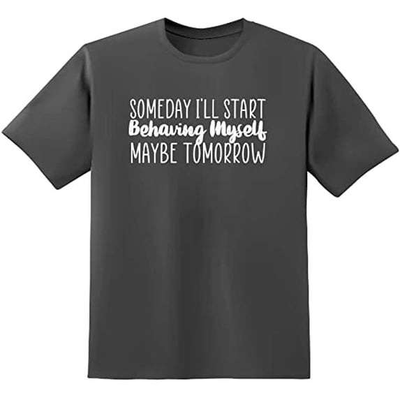 Redbarn Someday I Will Start Behaving Myself Maybe Tomorrow Funny Sarcastic Gift Mens Graphic T Shirts