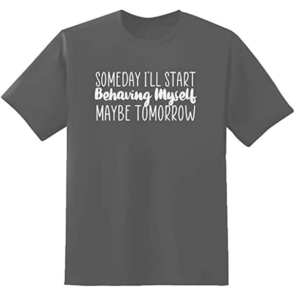 Redbarn Someday I Will Start Behaving Myself Maybe Tomorrow Funny Sarcastic Gift Mens Graphic T Shirts