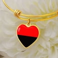thumbnail image 1 of Redblack special - Heart Bangle Bracelet - Silver/Gold color, Personalized Engraving Option, 1 of 5