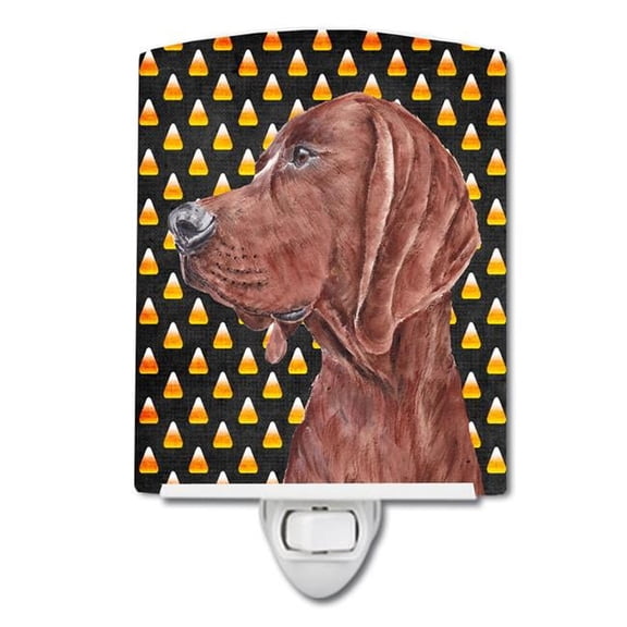 Redbone Coonhound Candy Corn Halloween Ceramic Night Light