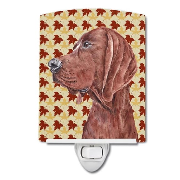 Redbone Coonhound Fall Leaves Ceramic Night Light