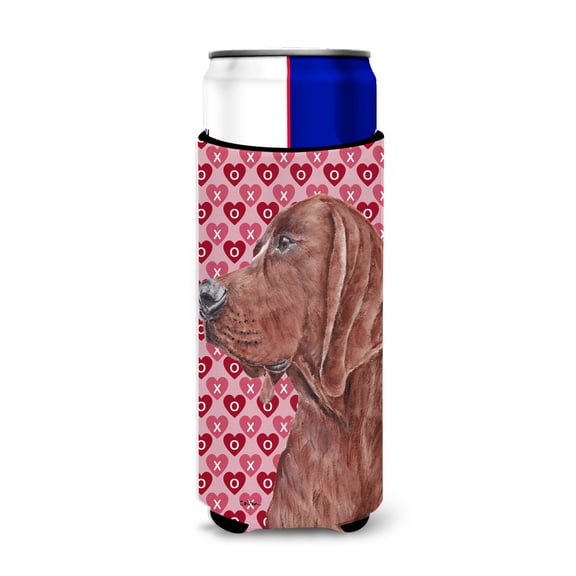 Redbone Coonhound Hearts and Love Ultra Hugger for slim cans