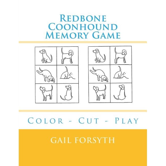 Redbone Coonhound Memory Game: Color - Cut - Play, (Paperback)