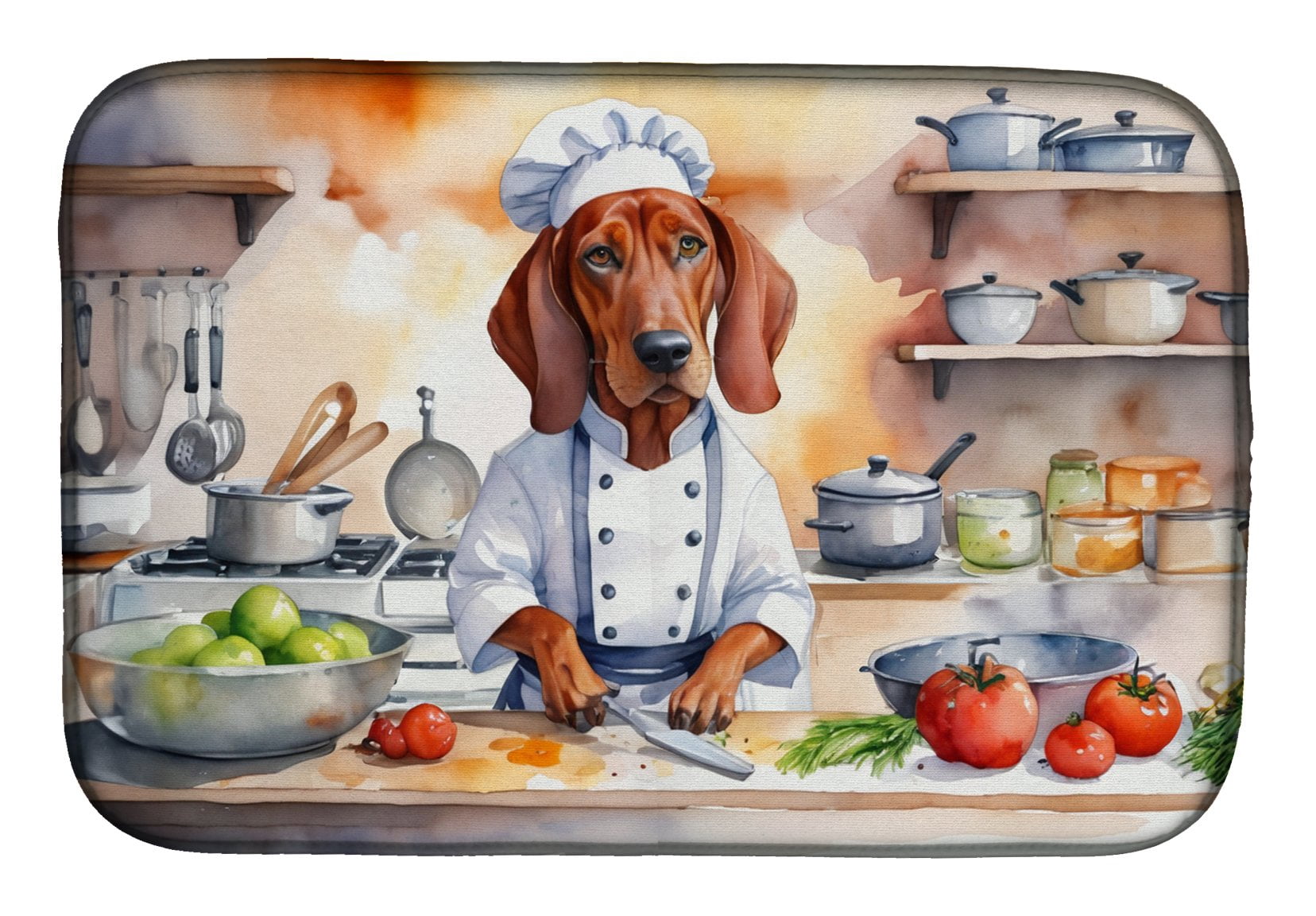 Redbone Coonhound The Chef Dish Drying Mat