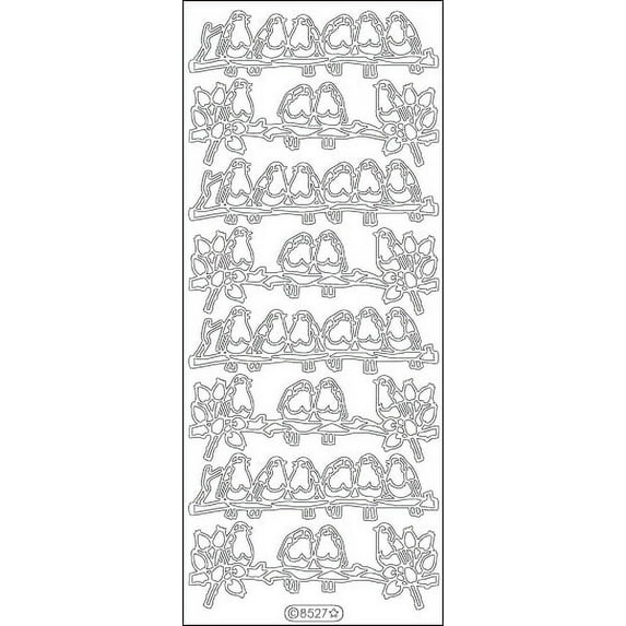 Redbreasts Peel-Off Stickers -Black, Pk 6, Elizabeth Craft Designs