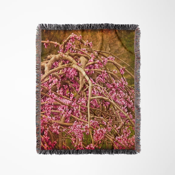 Redbud Tree, Woven Blanket