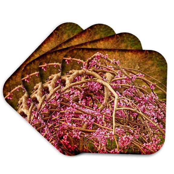 3drose, Redbud Tree, Set of 4 Coasters - Soft
