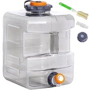 REDCAMP 4 Gallon BPA Free Water Container, Portable Water Storage Tank with Spigot for Outdoor Camping Travel Hiking, PC Food Grade Thickened Bucket, Grey 15L