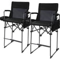 thumbnail image 1 of REDCAMP Tall Folding Chair 29" Seat Height Directors Chair High Portable Foldable Bar Stool with Side Table and Storage Bag for Makeup Artist, Lawn, Craft Show, 350LBS Black, 2Pack, 1 of 9