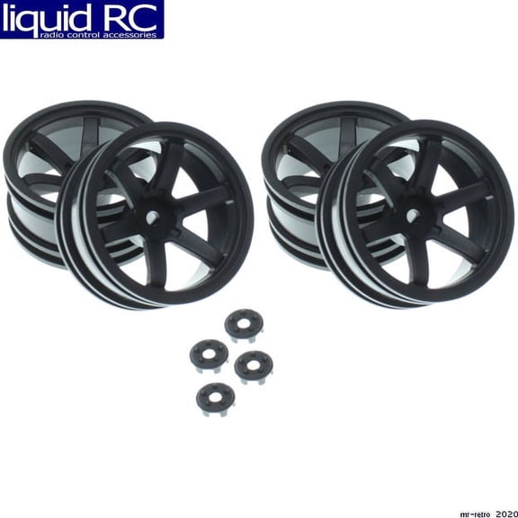 Redcat Racing 1/10 Wheel Set W/ Lug Caps 6mm Offset 4 Pcs Universal Fit RER14987