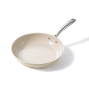 Redchef Ceramic Non Stick Egg Pans, Nonstick Frying Pan Skillet, 8 inch Cooking Pan with Stay Cool Handle for Induction, Dishwasher/Oven Safe Beige White