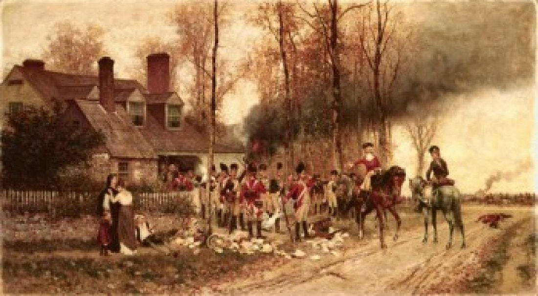 Redcoats Sack A New England Alfred Thompson (1840-1896 British) Canvas Art - Alfred Thompson (18 x 24)