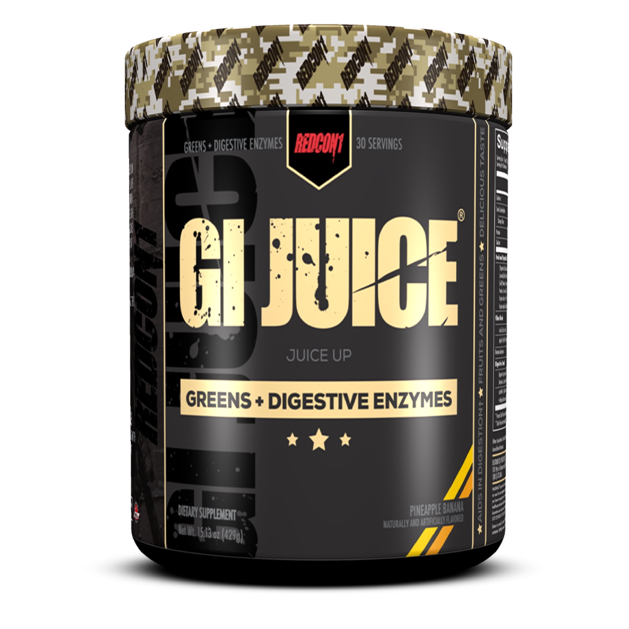 Redcon1, GI Juice, Digestive Enzymes, Pineapple Banana, Powder, 30