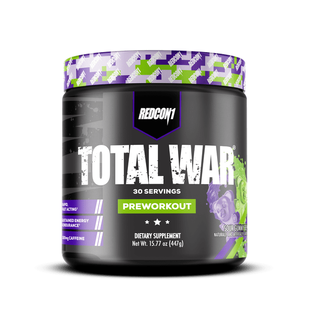 Redcon1 Total War PreWorkout Powder, Sour Gummy Bear, 30 Servings