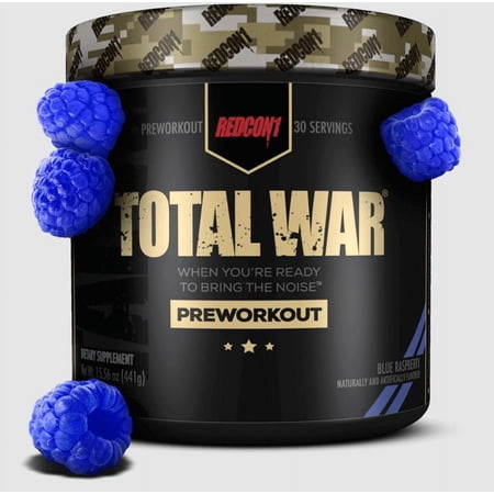 Redcon1 Total War Preworkout Powder (Compare to Cellucor C4) Blue Raspberry (30 Servings) *EN