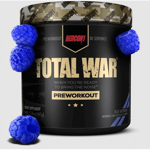 Redcon1 Total War Preworkout Powder (Compare to Cellucor C4) Blue Raspberry (30 Servings) *EN