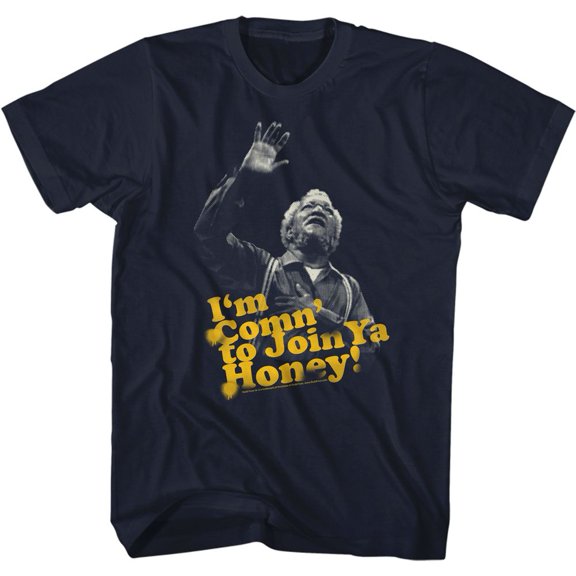 Redd Foxx Comn To Ya Honey Navy Adult T-Shirt S