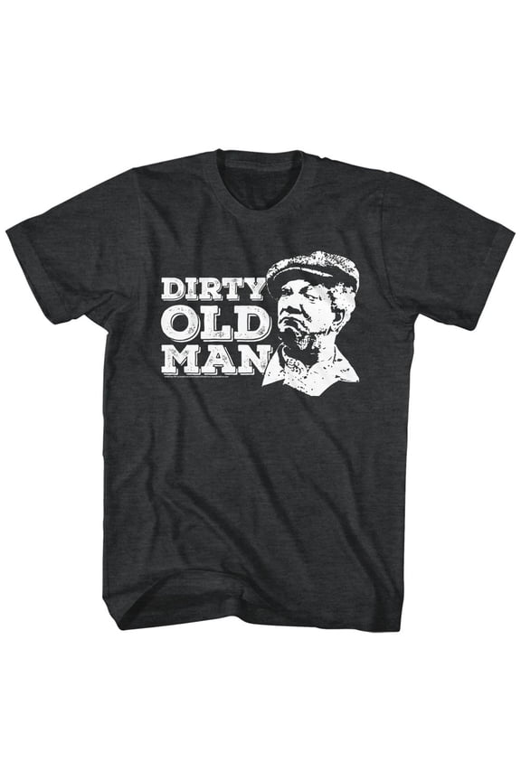 Redd Foxx Dirty Old Man Black Heather Adult T-Shirt