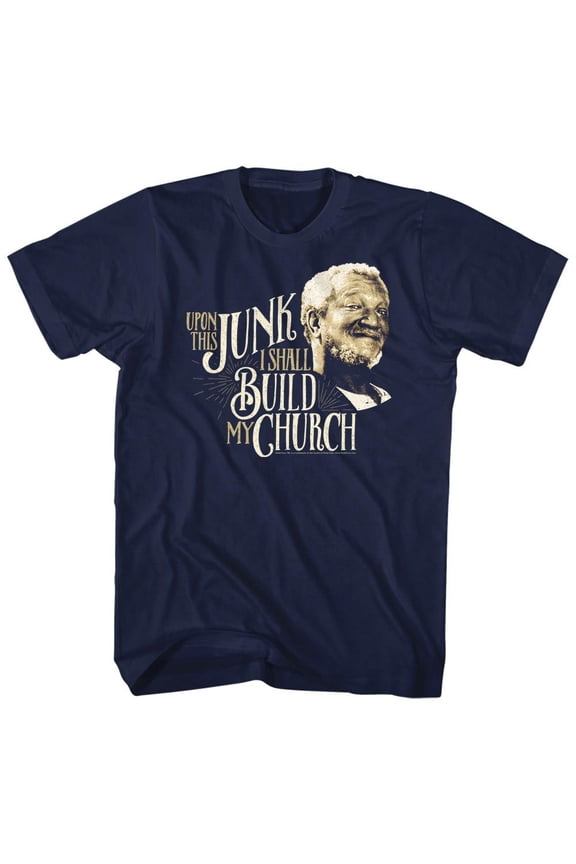Redd Foxx Junk Church Navy Adult T-Shirt Xl