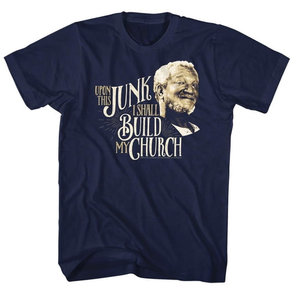 Redd Foxx Junk Church Navy Adult T-Shirt