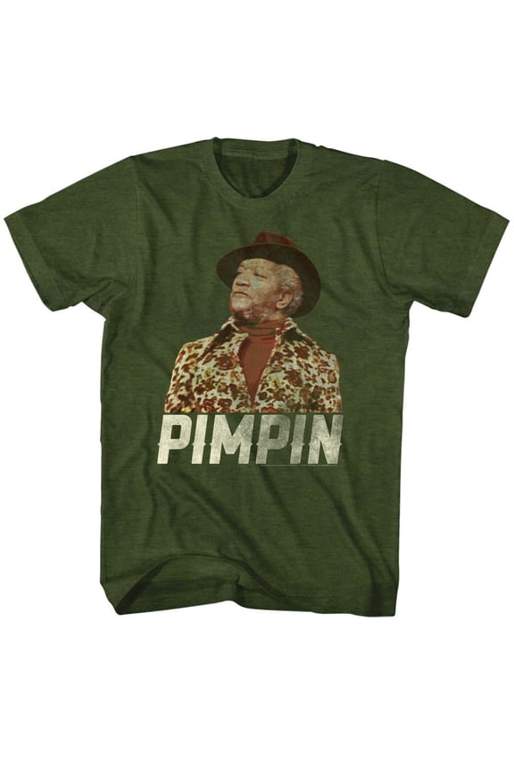 Redd Foxx Pimpin Military Green Adult T-Shirt