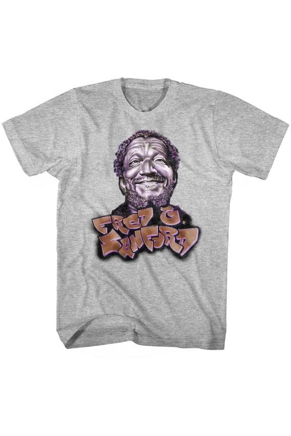 Redd Foxx Sanford Graffiti Gray Heather Adult T-Shirt 2Xl