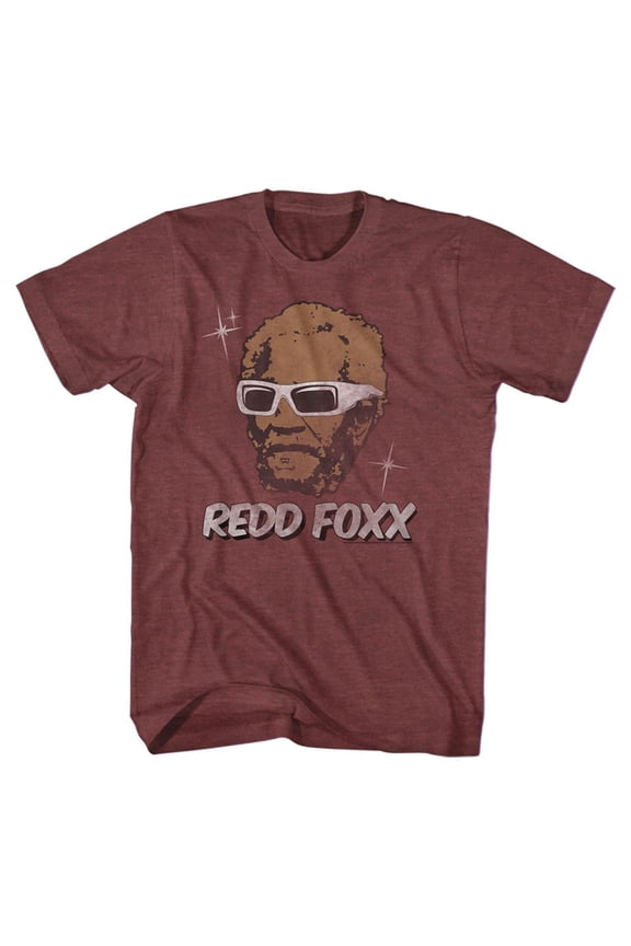 Redd Foxx Stars Vintage Maroon Heather Adult T-Shirt