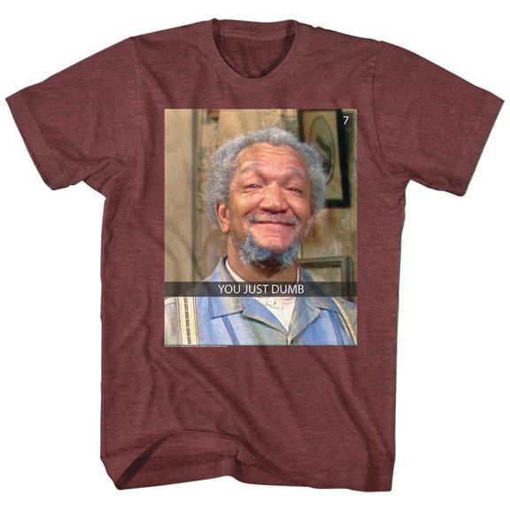 Redd Foxx You Just Dumb Snap Vintage Maroon Heather Adult T-Shirt