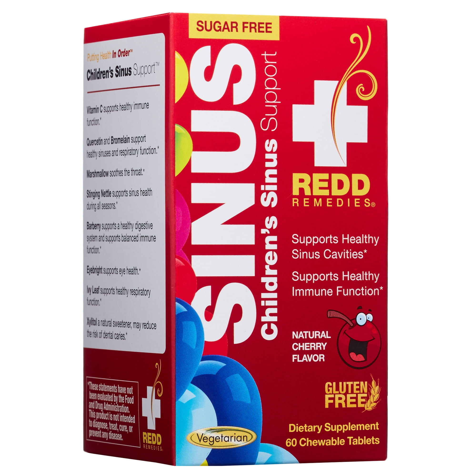 Redd Remedies, Children's Sinus Support, Immune and Respiratory Health Formula, Cherry Flavor, 60 Chewable Tablets