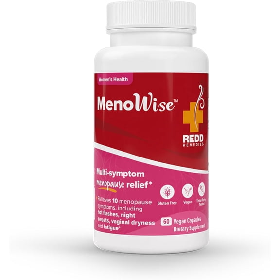 Redd Remedies, MenoWise, Relieves Symptoms, Including Hot Flashes, Night Sweats, Vaginal Dryness, and More, 60 Vegan Capsules