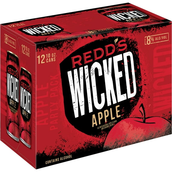 Redd's Wicked Apple Beer, 12 Pack, 10 fl oz Aluminum Cans, 8.0% ABV