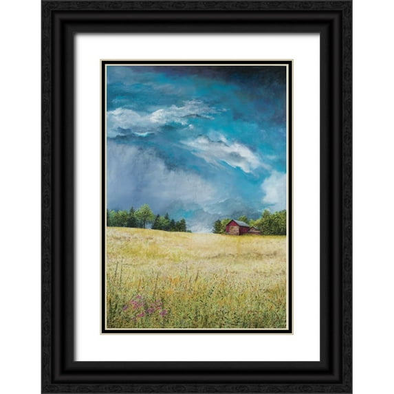 Redding, James 11x14 Black Ornate Wood Framed with Double Matting Museum Art Print Titled - Approaching Storm
