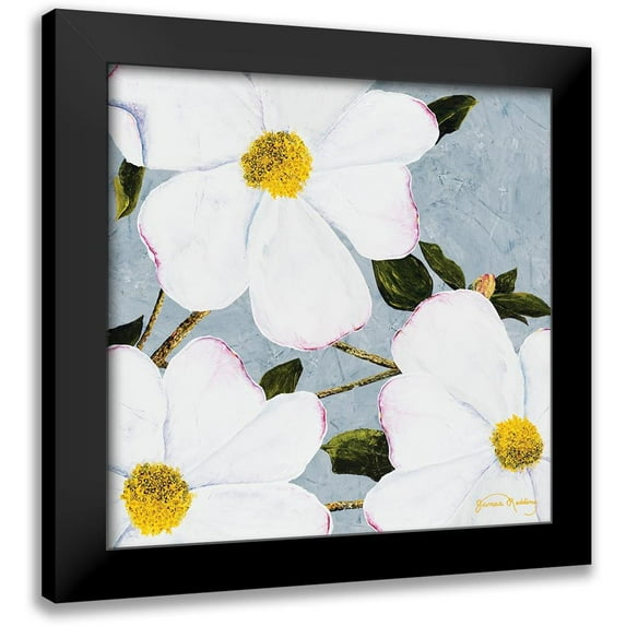Redding, James 15x15 Black Modern Framed Museum Art Print Titled - White Floral II