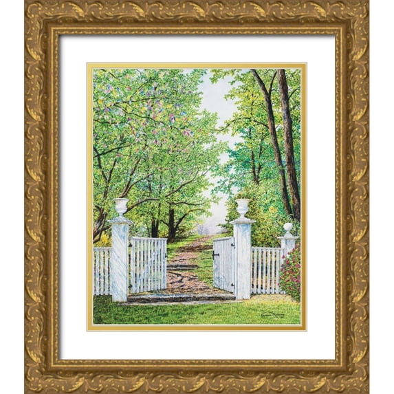 Redding, James 15x18 Gold Ornate Wood Framed with Double Matting Museum Art Print Titled - Narrow Is The Path