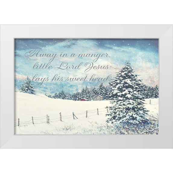 Redding, James 18x13 White Modern Wood Framed Museum Art Print Titled - Away in a Manger