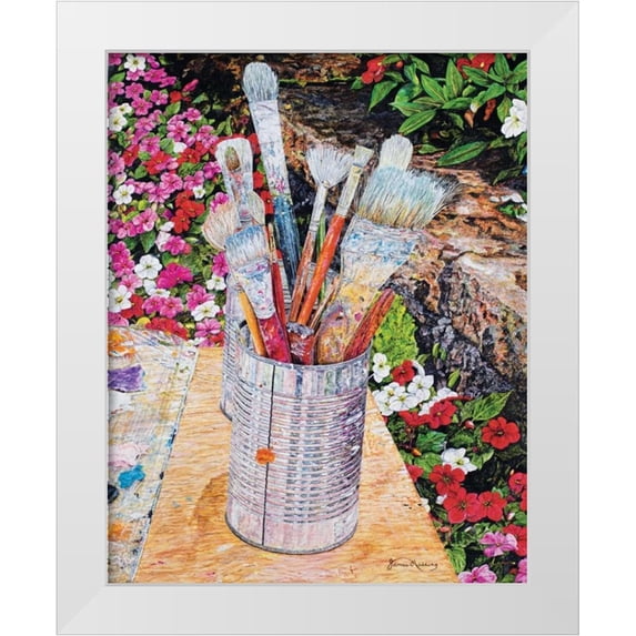 Redding, James 20x24 White Modern Wood Framed Museum Art Print Titled - Happy Place