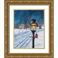 thumbnail image 1 of Redding, James 26x32 Gold Ornate Wood Framed with Double Matting Museum Art Print Titled - Winterberry Lamppost, 1 of 4