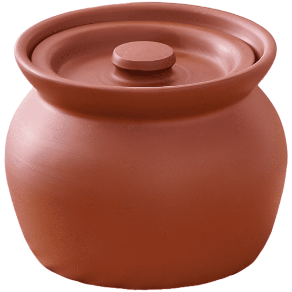 Reddish-Brown Clay Pot for Cooking with Lid, 12.8 oz Mini Ceramic Pot for Bird's Nest, Herbal Dishes, Single Serving Traditional Pot, 4.3 x 3.1 in