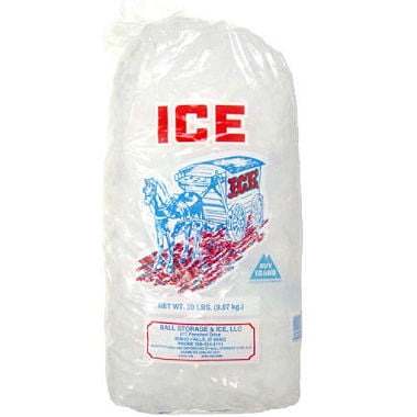 20 lb Heavy Duty Pure Ice Bags on plastic Wicket  Ice Bags Direct
