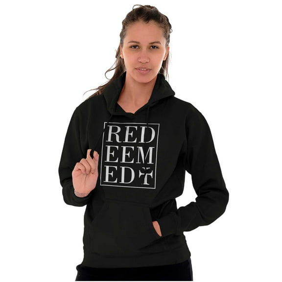 Redeemed Cross Christian Faith Hoodie Sweatshirt Women Men Brisco Brands S