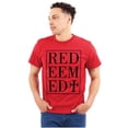 thumbnail image 1 of Redeemed Cross Christian Faith Plus Size Crewneck Graphic Tee Shirt Brisco Brands 4X, 1 of 5