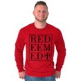 thumbnail image 1 of Redeemed Cross Christian Faith Plus Size Long Sleeve Graphic Tee Shirt Brisco Brands 2X, 1 of 5